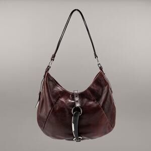 YSL Yves Saint Laurent Rive Gauche Mombasa Medium Horn Bag Handbag Y2K